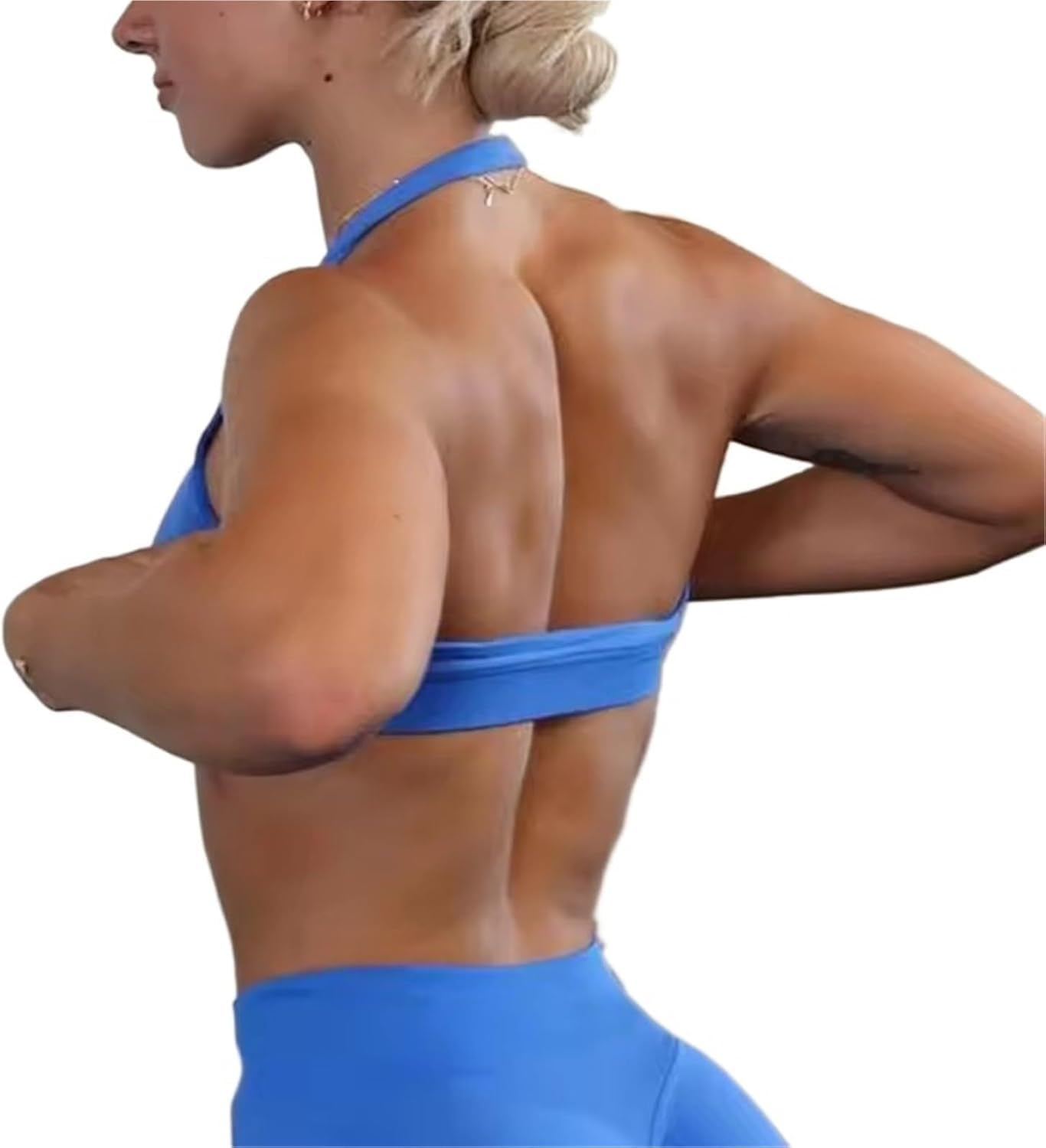 Top Palestra Donna Reggiseni Sportivi da Donna, con Scollo all'Americana Senza Cuciture, ad Alto Impatto, Top Corto Imbottito for Palestra, Supporto Medio for Yoga, Schiena Aperta