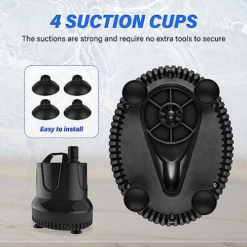 Image of YSSOA 1056GPH Submersible Water Pump (4000L /H, 85W) with Bottom Suction, 13ft High Lift, 3 Nozzles, 5.9-Foot Cord for Flooding House Basement Pool Garden Pond Draining