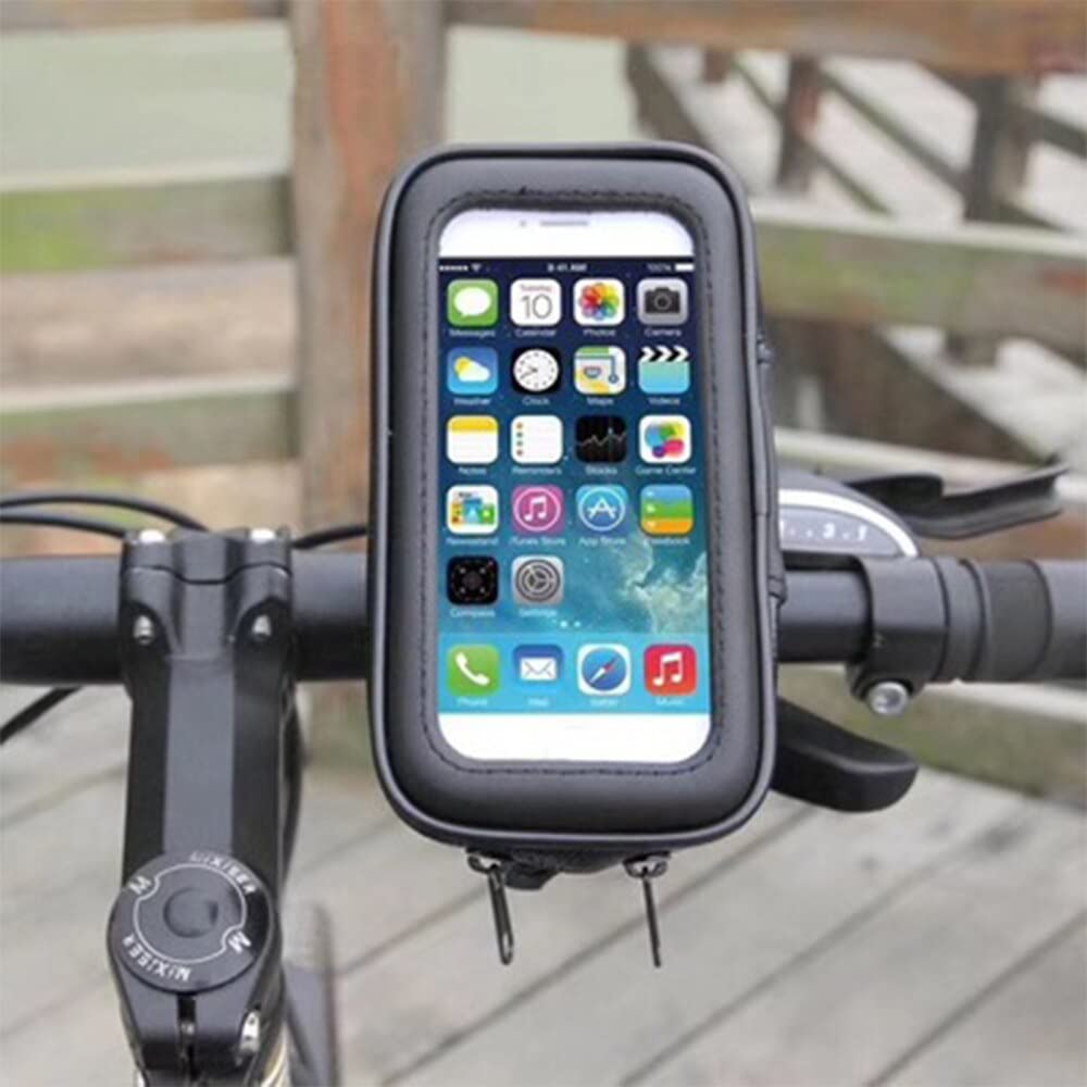Retoo Sacoche de vélo pour Moto - Étanche - pour vélo/Moto - Support de téléphone Portable pour Guidon - Réglable à 360 ° - Noir