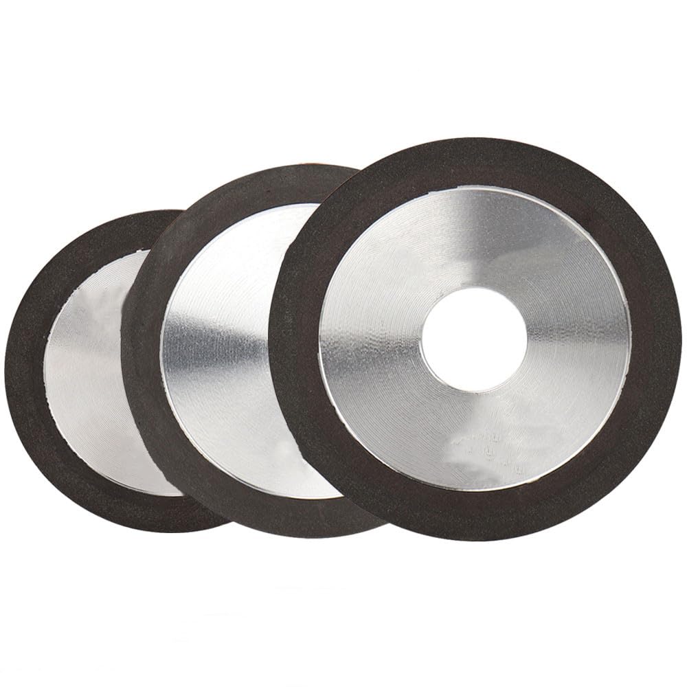 1 pz Mola abrasiva diamantata 100mm/125mm/150mm Disco per smerigliatrice circolare in sabbia nera per utensili per affilatura di fresatura in acciaio al tungsteno, 150x32x10x8mm, 320