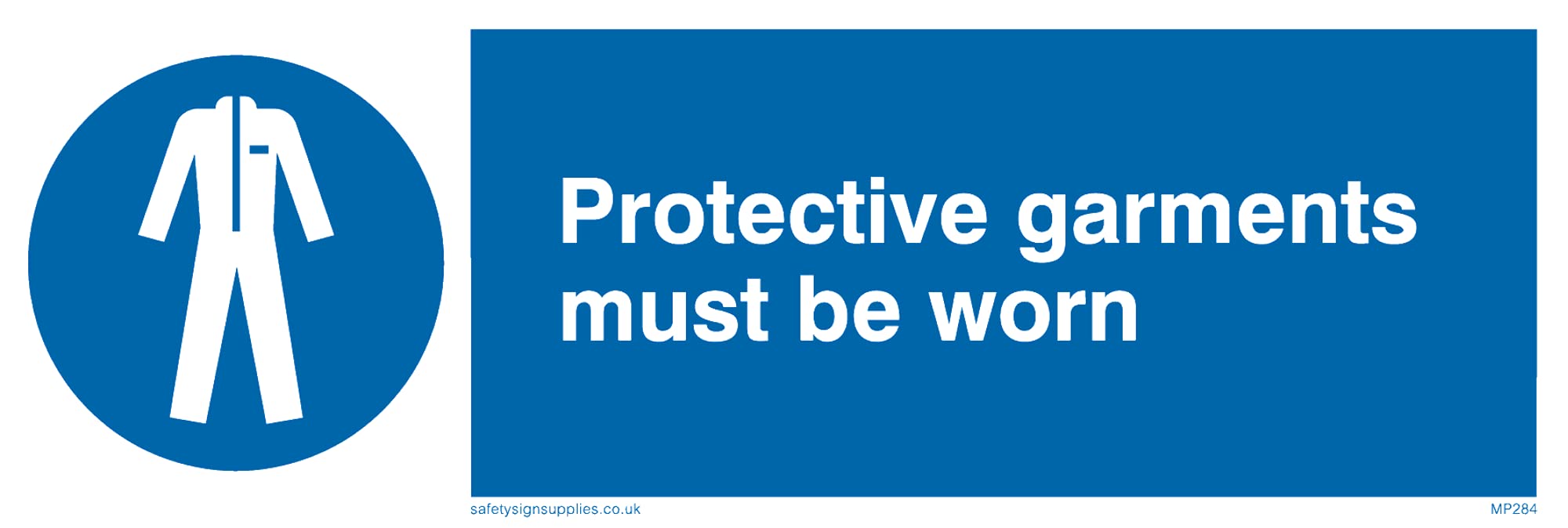 Pack of five - Protective Garments Must Be Worn Sign - 150x50mm - L15