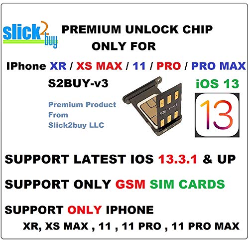 SLICK2BUY ICHIP+ v25 PREMIUM CHIP compatible with IOS 12.4.x Supports Sprint, T-Mobile, Verizon