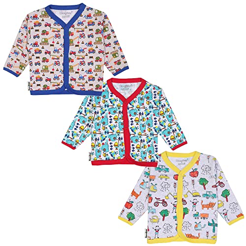 Image of NammaBaby Unisex Kid Cotton Regular Fit T-Shirt Hosiery Clothing Jhabla /Vest Front Open T- Shirt with Snap Buttons