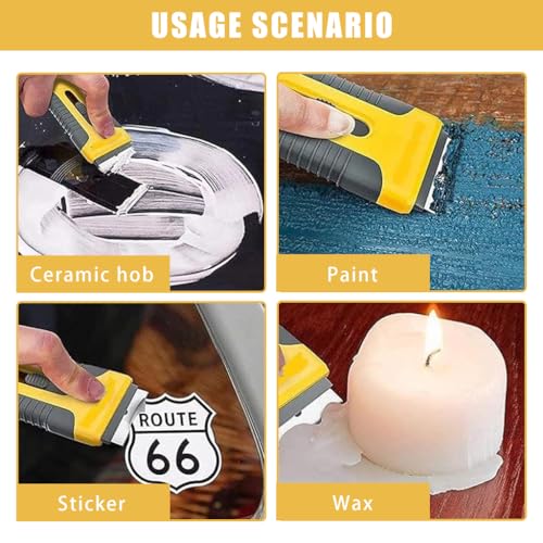 Image of HASTHIP Metal Scraper Tool, Retractable, 15Pcs Razor Blades for Stickers