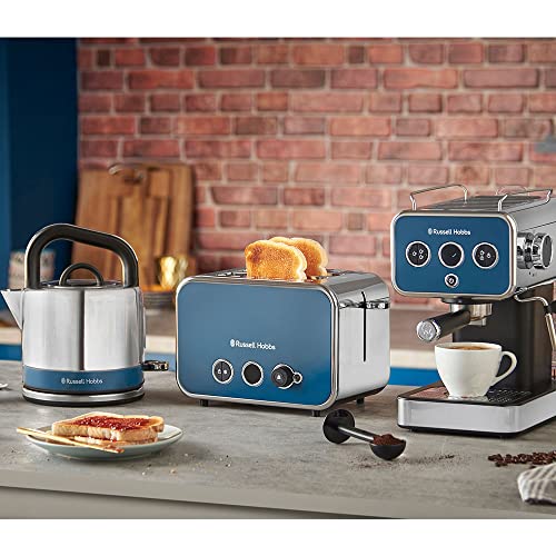 Russell Hobbs - Cafetera Espresso Distinctions Ocean Blue, Presión 15 Bares, Café Molido o Cápsulas ESE, Calentador de… - Imagen 8