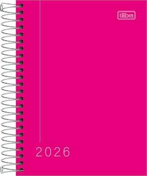 Agenda Diária Tilibra 2026 Rosa - 117mm x 164mm 160 páginas