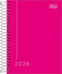 Tilibra Agenda 2026 Diária Rosa 117mm x 164mm 160 Páginas