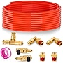 Air Line Service Kit for Air Spring Bag Suspension with Fittings, 25 FT PU Hose Tubing, 1/4 inch Connector Fittings, Schrader Valve Air Bag Suspension Kit Replacement Components
