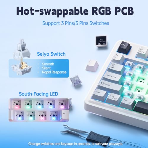 Image of Aula Wireless Mechanical Keyboard,75% Hot Swappable Gaming Keyboard