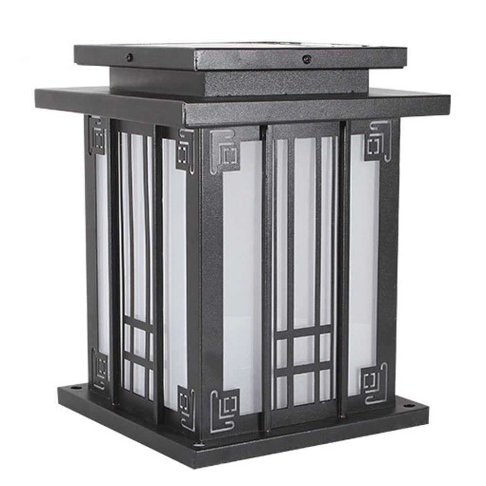 Lampe à capuchon de poteau LED tricolore solaire pour pilier de villa