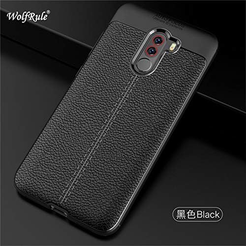 Xiaomi Pocophone F1 Case Xiaomi Poco F1 Cover Shockproof Luxury Leather TPU Back Case for Xiaomi Pocophone F1 Fundas-Black