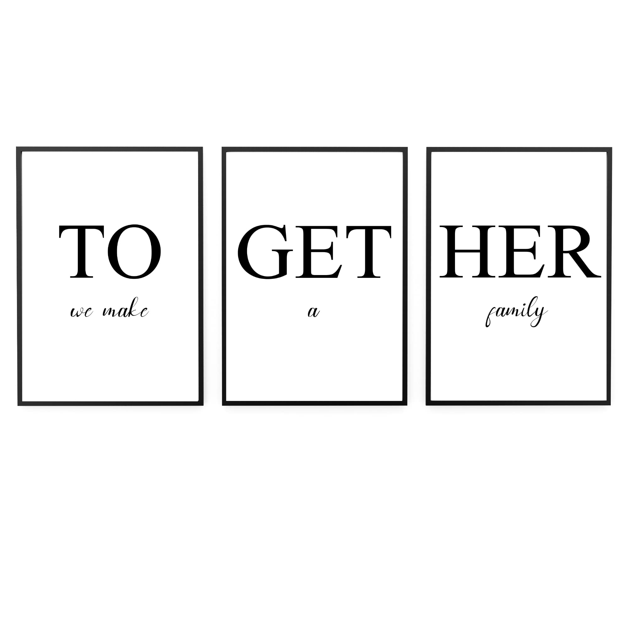 Deutsam 3er Poster Wandposter als Wohndeko für Wohnzimmer, Schlafzimmer, Flur oder Büro auch als Leinwand erhältlich (Together, 50x70cm)