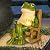 Jetec Miniature Frog Garden Statue Gifts Outdoor Fairy Garden Decor with Solar Light, Cute Lawn Ornament for Yard, Patio, Unique Frog Birthday Gift for Women Mom Family Friend Gardeners