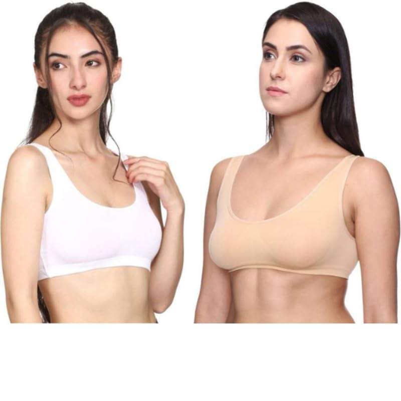 Women Seamless Air Bra | Stretchable Non-Padded Sports Bra | Wirefree Pull-On Bra | Lightweight Breathable Low Impact Active Bra (S-2XL)-picture-38