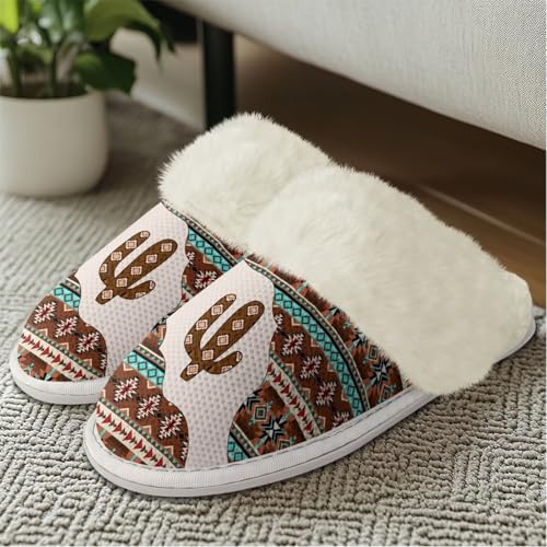 Slippers for Women Men Comfort Slip On Winter Warm House Shoes Unisex Lightweight Non Skid Plush Slipper Flats for Bath Hotel Home Non Skid Rubber Sole4