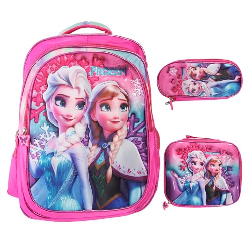 Kit Mochila Infantil De Costas Feminina + Lancheira + Estojo
