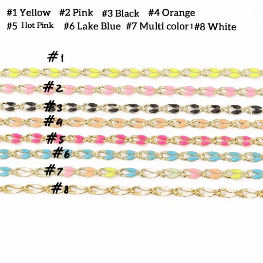 Enamel Cable Chain, Enamel Rolo Cable Paperclip Chain for Crafting Customized, for Permanent Jewelry Making, Perfect for Creating Necklaces and Other DIY Jewelry Accessories (5 Yards, Hot Pink)