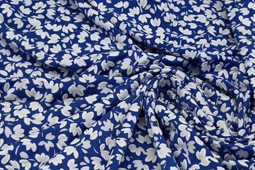 Tissu élégant au mètre, bleu et blanc 300 x 140 cm : parfait pour la décoration, les vêtements, les tissus d'ameublement, le bricolage, le patchwork, les...