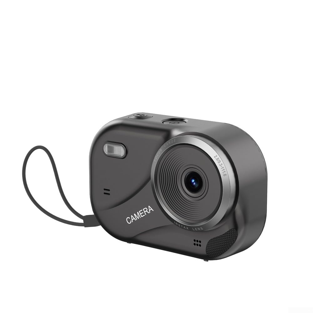 Fotocamera digitale compatta 4K con zoom ottico 16X e torcia integrata per principianti e fotografia di viaggio (nero)