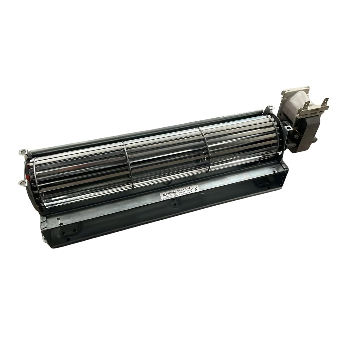 Ventola tangenziale lunghezza totale: 380 mm, dimensioni bocchetta: 304x40 mm,per stufa a pellet ANSELMO COLA, CADEL, FERROLI, NORDICA EXTRAFLAME