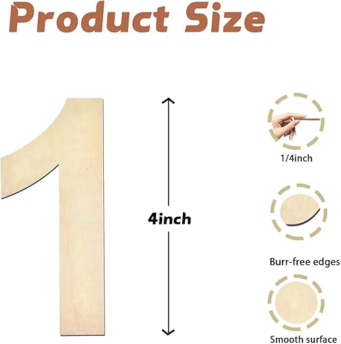 Miniatura 2 de 5ARTH Número 8 de madera de 17 pulgadas, números de madera sin terminar en blanco para decoración de paredes, fiesta de cumpleaños, decoración de