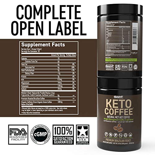 Keto Coffee – Instant Fat Drink for Ketogenic Diet - 8g of MCTs per Serving to Boost Ketone Production, Energy & Metabolism, Caffeinated 20 Servings - Thumbnail 4
