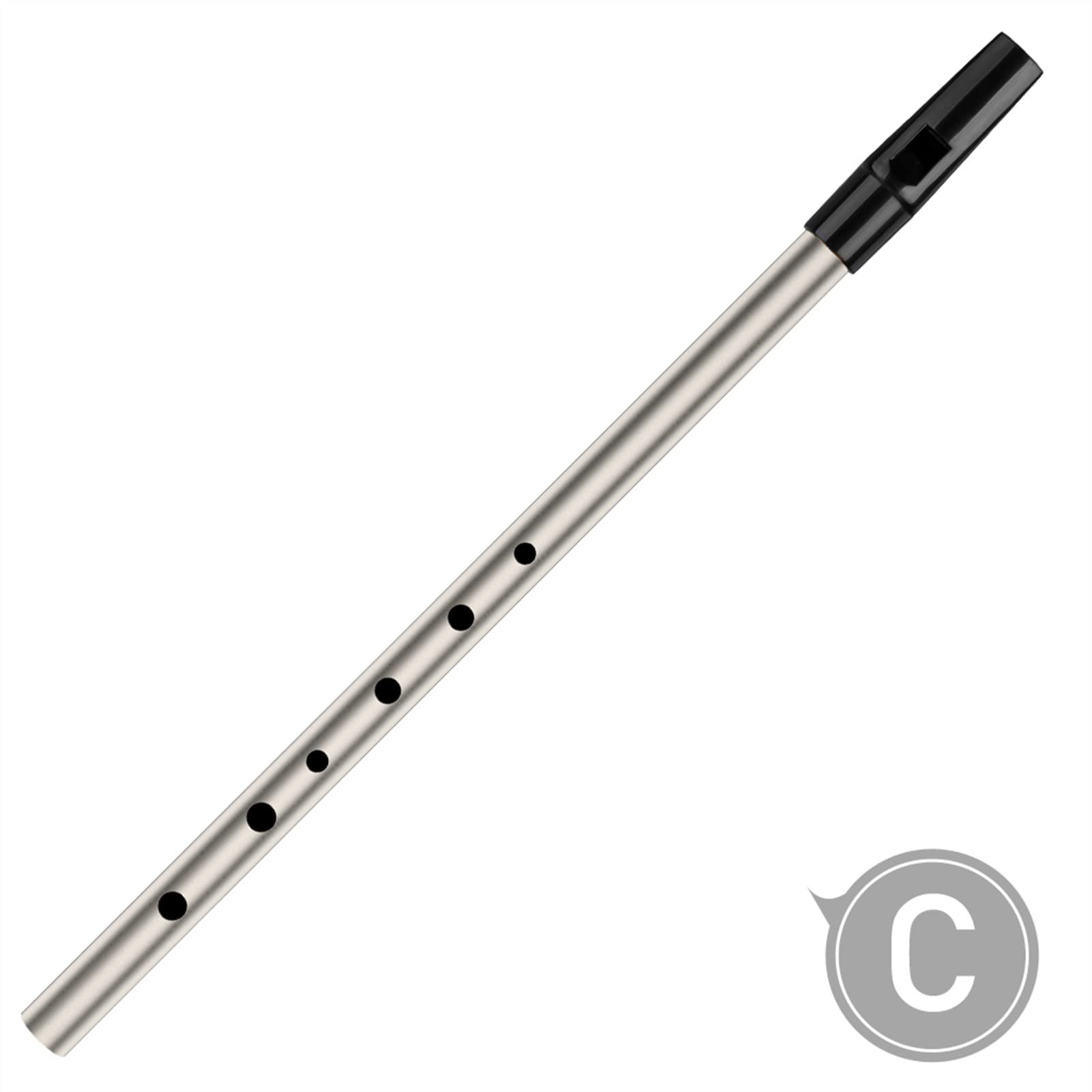 Querflöte Anfänger Messingrohr C-Taste & D-Taste Sechs-Loch-Pfeife (Color : C Key Silver)