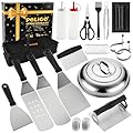 POLIGO 28PCS Griddle Accessories Kit, Flat Top Grill Accessories Set for Camp Chef, Grill Spatula Set with Enlarged Spatulas, Basting Cover, Scraper for Cooking Indoor or Outdoor Barbecue