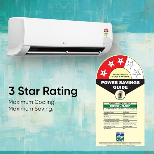 Image of LG 1 Ton 3 Star Dual Inverter Split Ac (Copper, AI Convertible 6-In-1 Cooling, HD Filter with Anti-Virus Protection, TS-Q12CNXE, White)