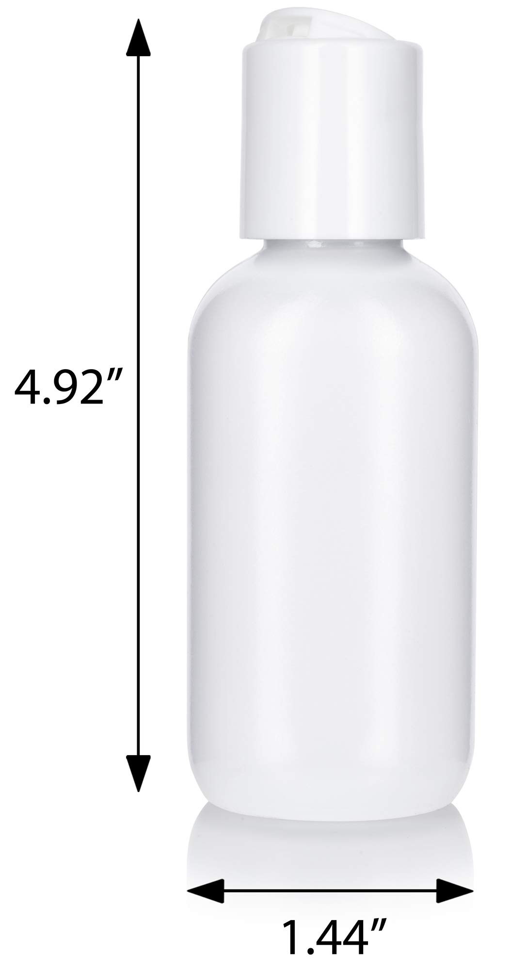 JUVITUS 2 oz Clear Natural Squeeze LDPE Plastic Bottle with White Disc Cap (6 pack) + Funnel