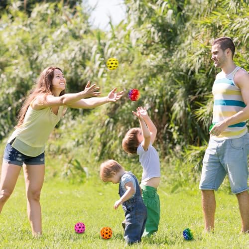 Pilikoll 9 Stück 6cm High Bounce Hole Ball Hohe Springender Gummiball Bounce Balls Mondball Jumping Space Balls Hohe Springender Bouncing Ball Springball für Kinder Party Geschenk