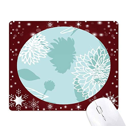 Tapis de souris plantes d'hiver et flocon abstrait pour décorer votre bureau de télétravail