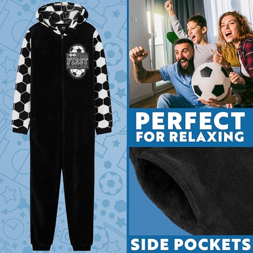 Get Trend One Piece Pajamas for Boys, Teens Fleece Loungewear Soft Jumpsuit Sleepwear Cozy Nightwear Gifts for Boys - Image 3
