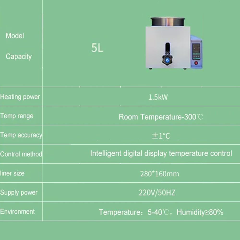 Wasserbad, 300°C Thermostatisches Wasser-/Ölbad mit Hebefunktion, 5L Laborheizgeräte für präzise Temperaturregelung