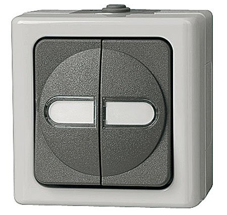 Kopp BLUE ELECTRIC - Serienschalter, Farbe: grau, 5er Pack, 560556003