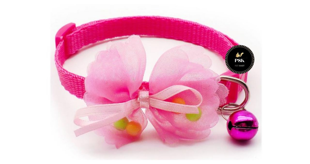 PSK PET MART 1.Pcs Puppy Cat Bow Tie Cute Bow Tie with Bell Adjustable Puppy Kitten Necktie Collar 10mm (Rose Pink) (B0C8B55XHP) Amazon Price History, Amazon Price Tracker