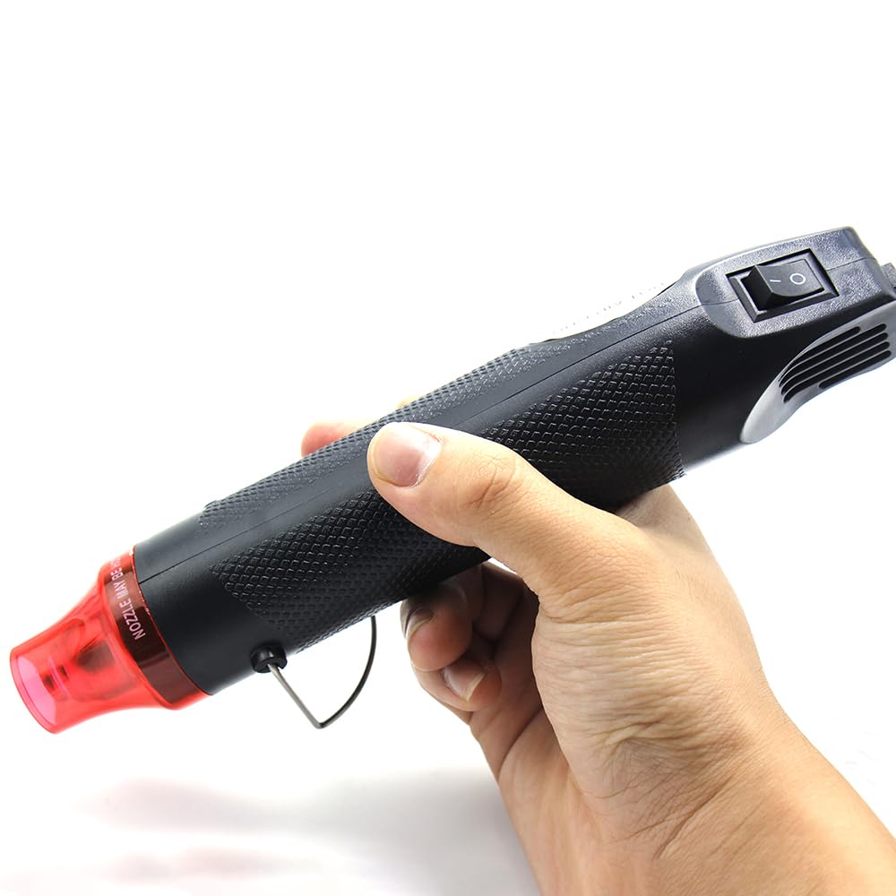 Mini pistolet à air chaud UE portable avec gaine thermorétractable - Accessoire pour bricolage en résine acrylique - Film rétractable - Idéal pour le gaufrage, le bricolage, le