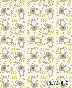 Notebook: Wide Ruled Blank Lined Composition Notebook Journal Sleepy Koala Pattern