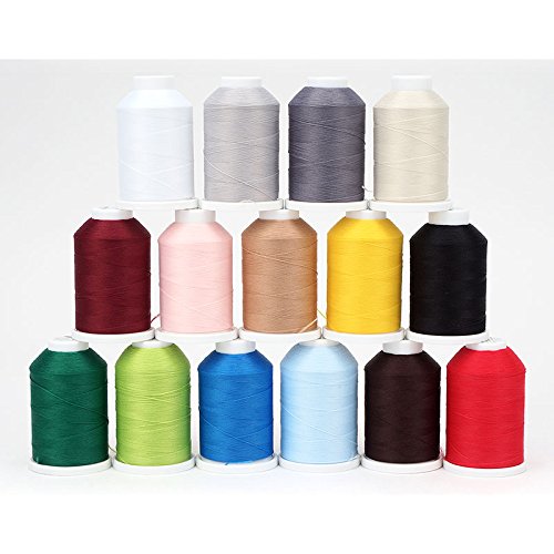Acryl-Garnbox für 30 Konen, Gefüllt mit 15 Farben Madeira Overlock Bauschgarn, ideale Aufbewahrungsbox