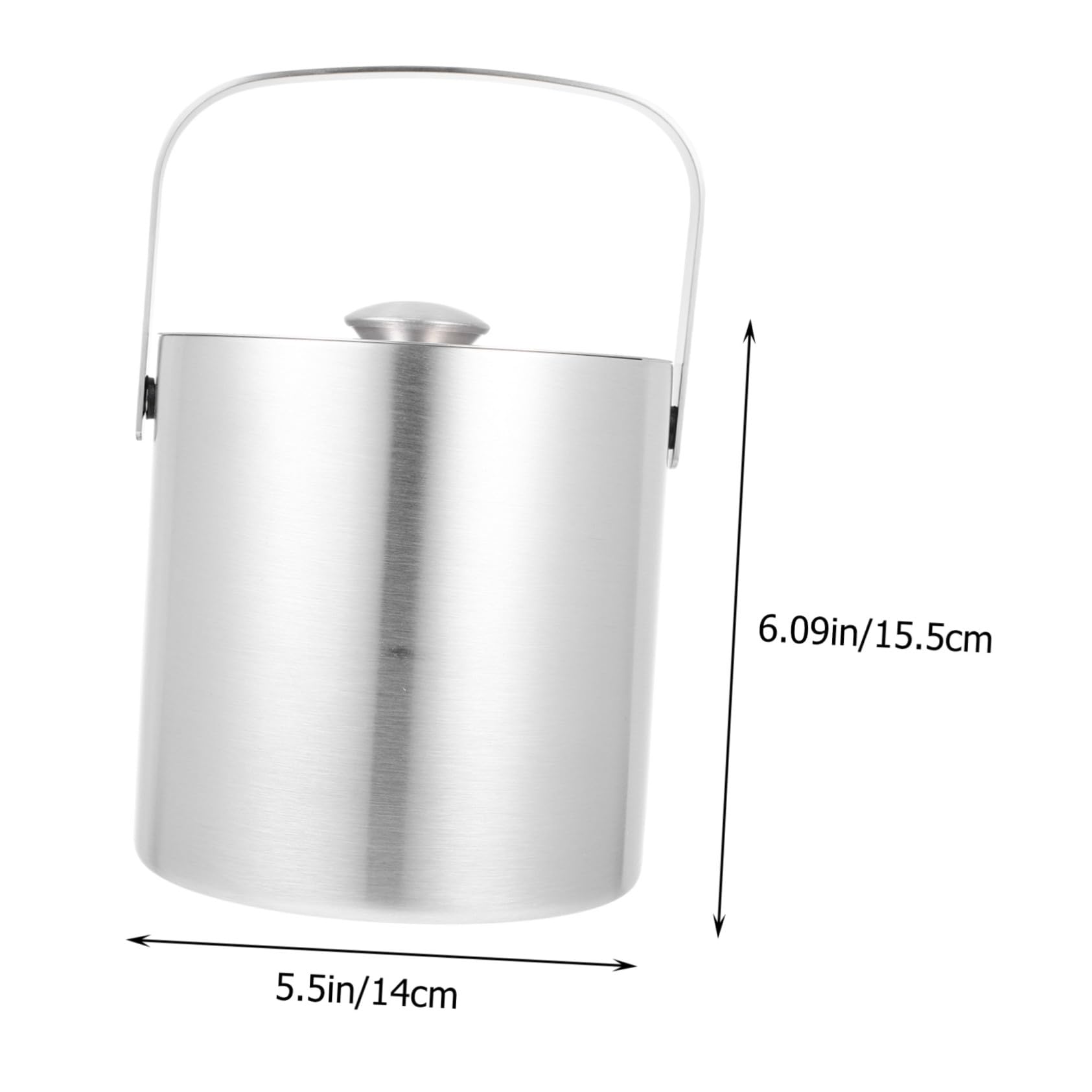 STOBAZA Doppelwandiger Edelstahl Eiswürfelbehälter mit Deckel und Henkel Isolierter Eiskübel für Wein und Bier Kratzfester und Tragbarer Kühlbehälter für Bar Party und Zuhause