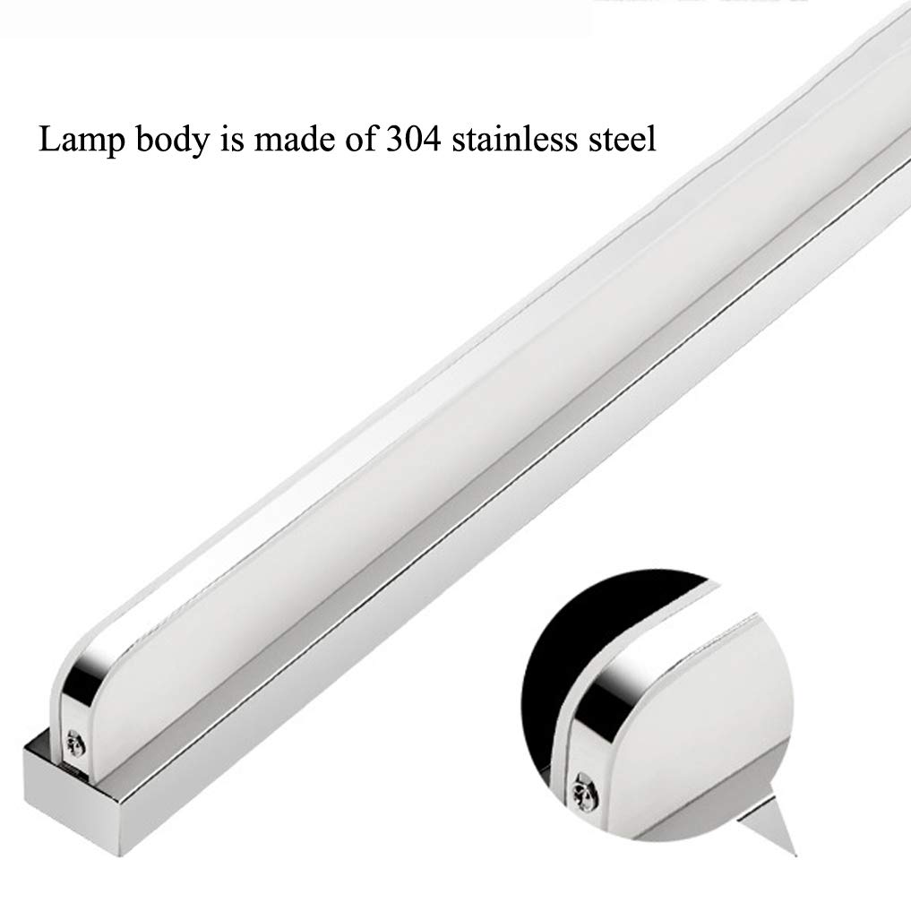 LANMOU LED Spiegellampe Bad, Spiegelleuchte Badezimmer Wandleuchte Edelstahl Badlampe Spiegellicht Badspiegel Schminklicht Aufbauleuchte IP44 Wasserdichte Schrankleuchte, 110-240 V, 40cm