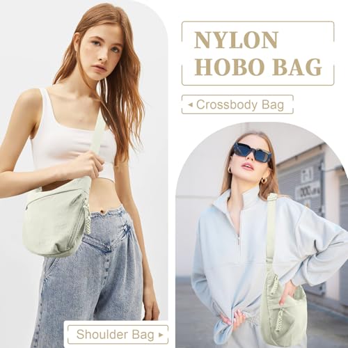 Nylon Crescent Crossbody Bag Hobo Bag for Women Men, Small Dumpling Shoulder bag with Adjustable Strap, Casual Sling Bag4