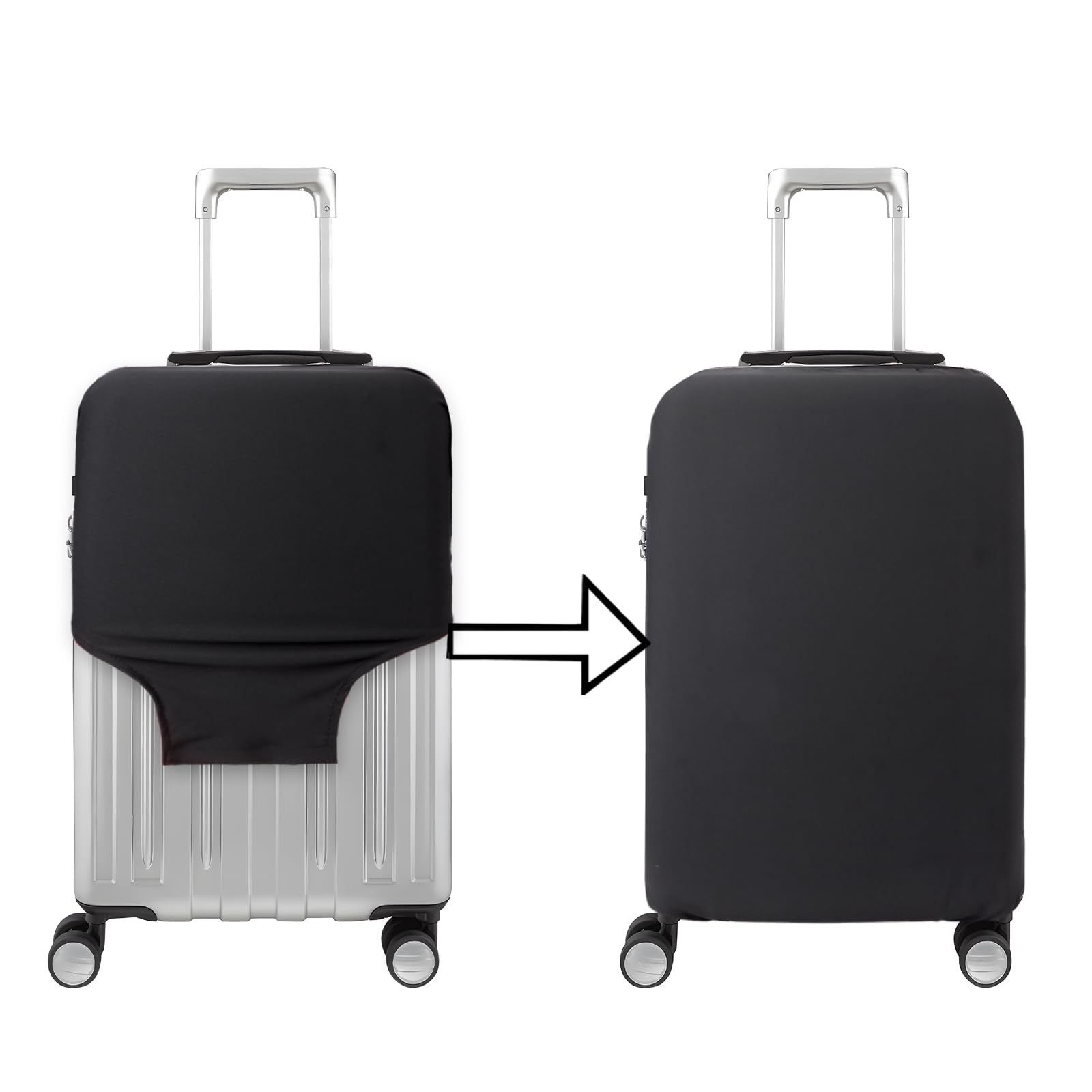 Bomiclss Elastic Suitcase Cover - Suitcase Protector for 26-28 Inch, Waterproof Dustproof Luggage Cover Black Baggage cover for Travel (Black, L)