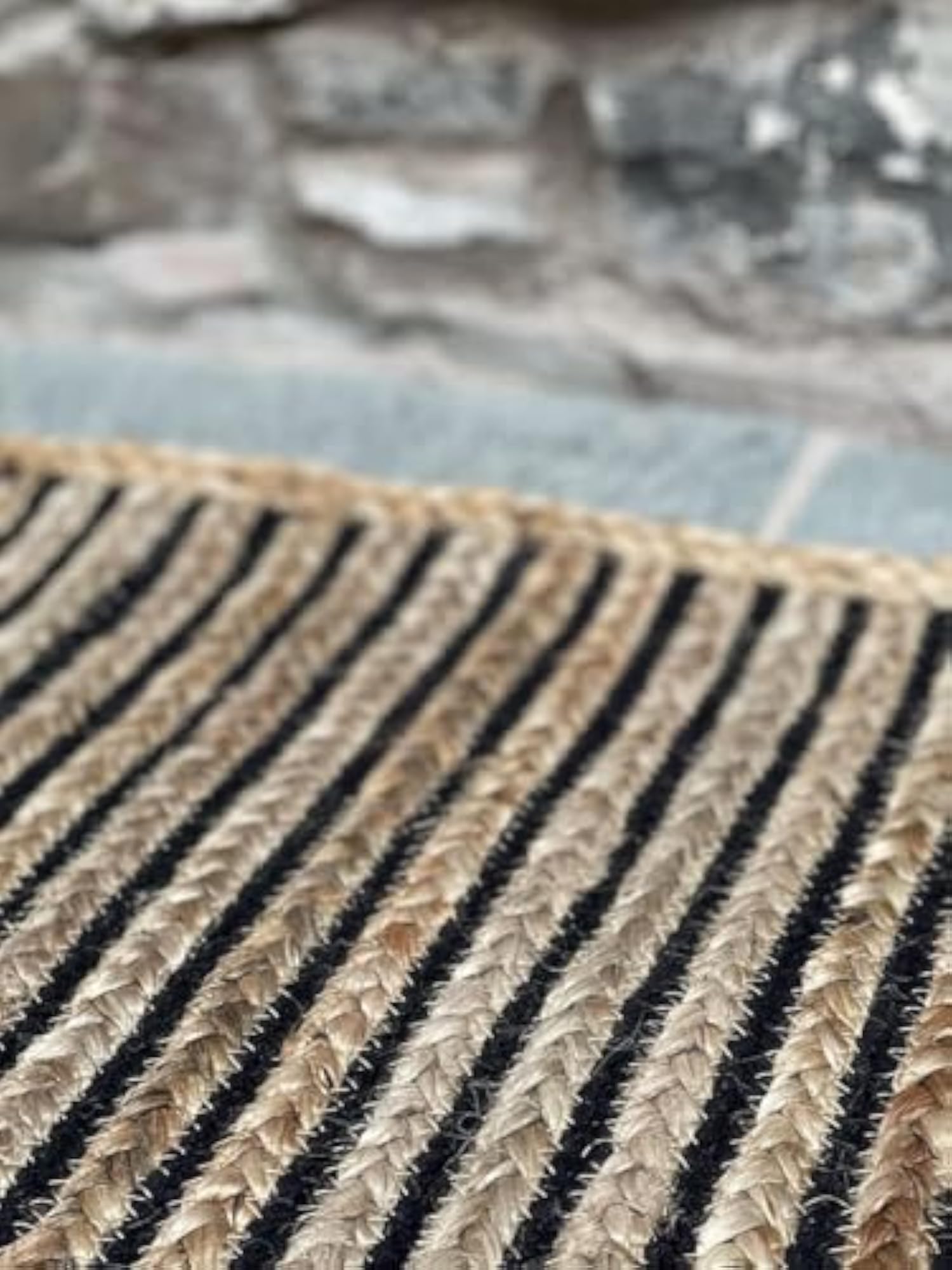 Jute Braided Reversible Hand Woven Rectangular Rug Carpet Mat