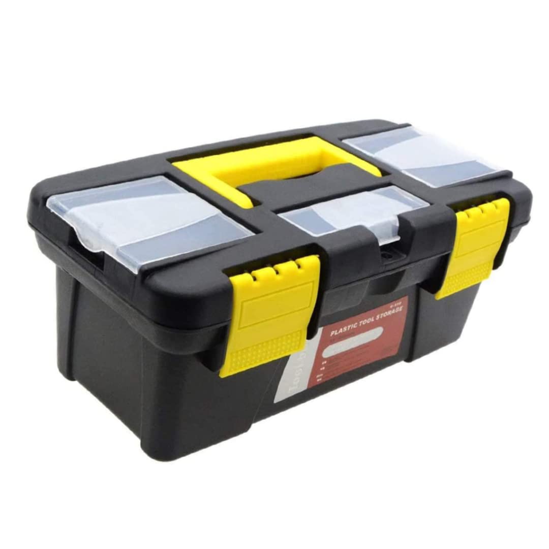 Tool Cart & Luggage Portable Toolbox 10Inch 2 Layer Plastic Hand Tool Chest Storage Case With Compartment