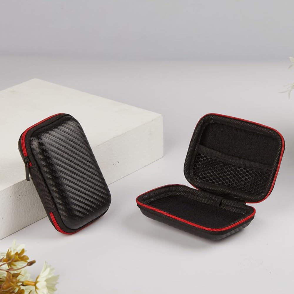 Portable Electronics Organizer Case for Phone Accessories, White | EVA material, it has shock-resistant and wear-resistant. This organizer case is designed to store various small. Red striped zipper