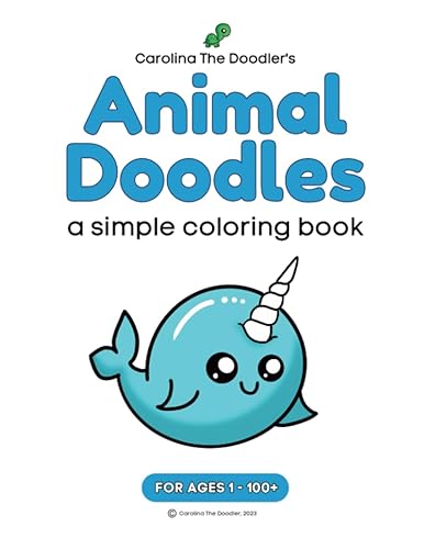 Animal Doodles a simple coloring book by Carolina The Doodler