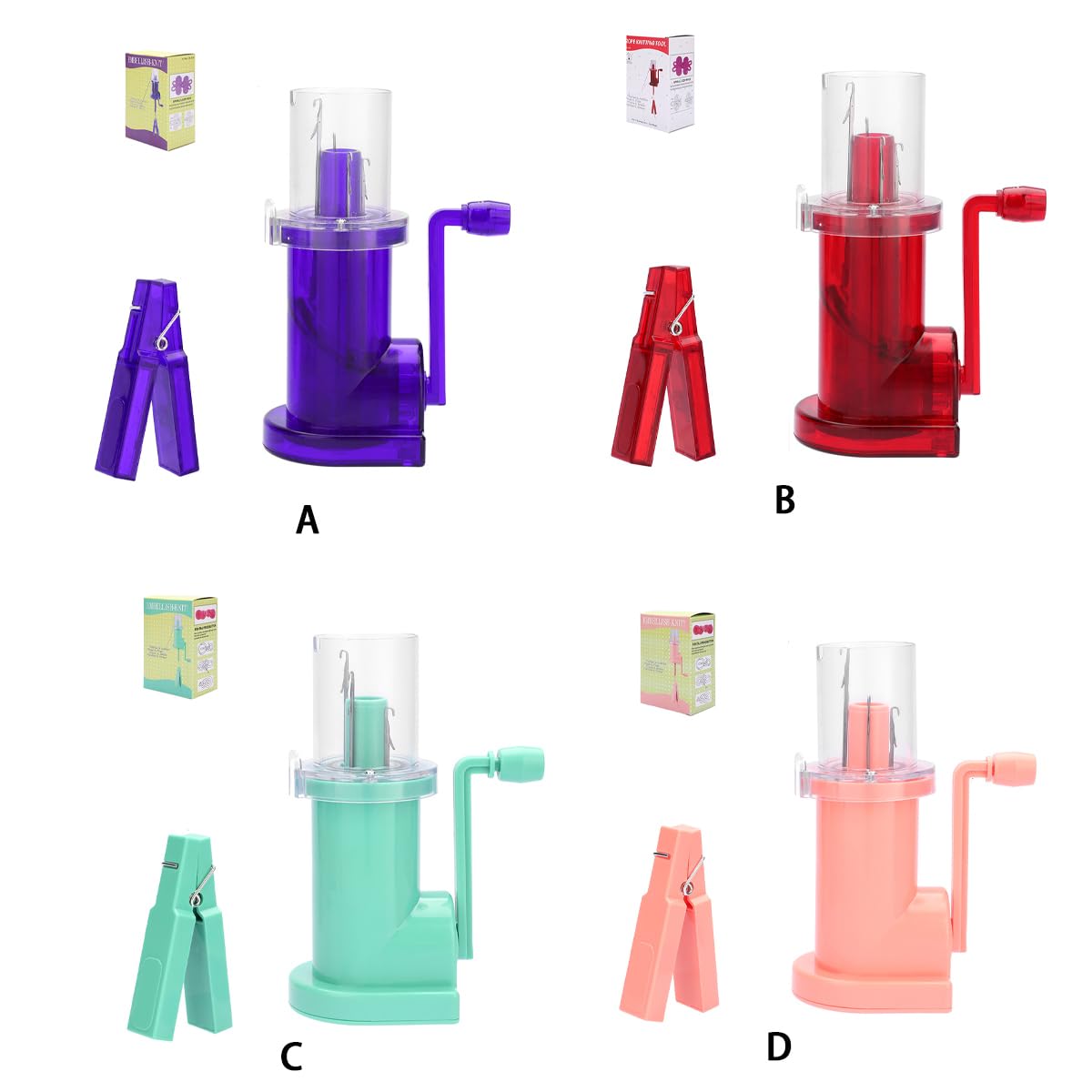 Machine à Tricoter à manivelle : processus de Tissage Fluide et Tension de Fil Stable Garantie. Contrepoids Fixe pour assurant Une Tension de Fil, Violet