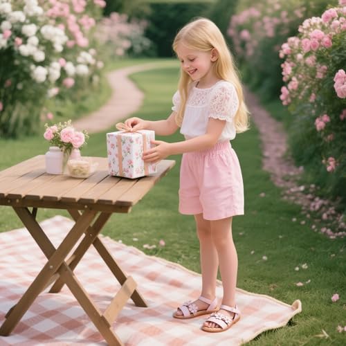 Image of Flaryzone Girls Sandals Open Toe Summer Flats Dress Sandals Shoes Toddler /Little Kid