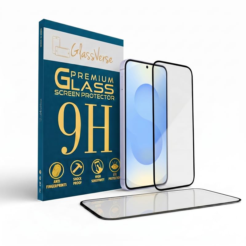 Image of GlassVerse PureView Tempered Glass for Samsung Galaxy S25 | Crystal Clear, 9H Hardness Screen Protector, Edge to Edge, Case Friendly, Hassle-less Installation Kit Included. (Pack of 1)